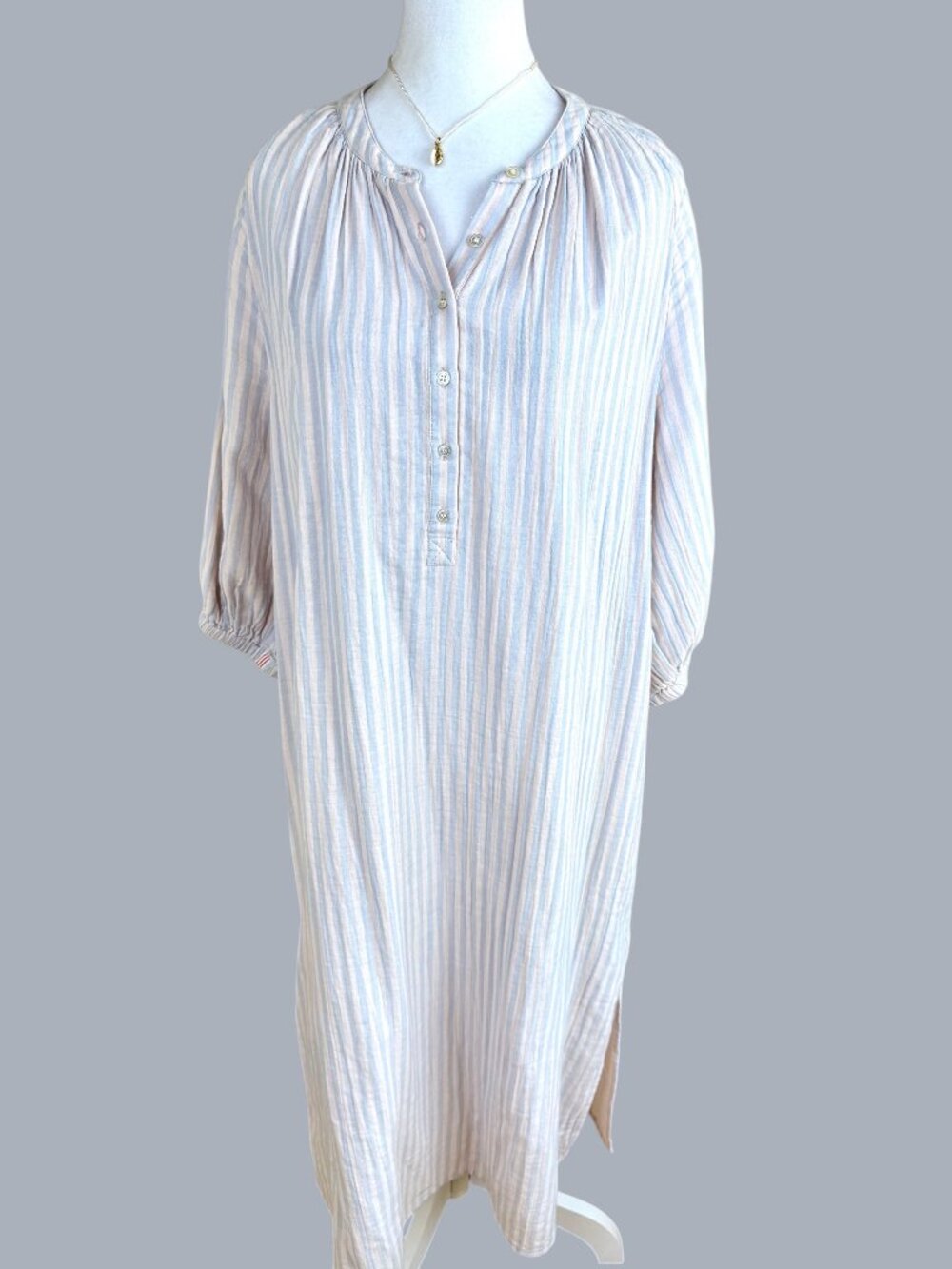 Sundry Lightweight Striped Maxi Dress in Soft Pastels
